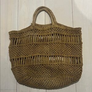 Elegant Woven Brown Tote Bag